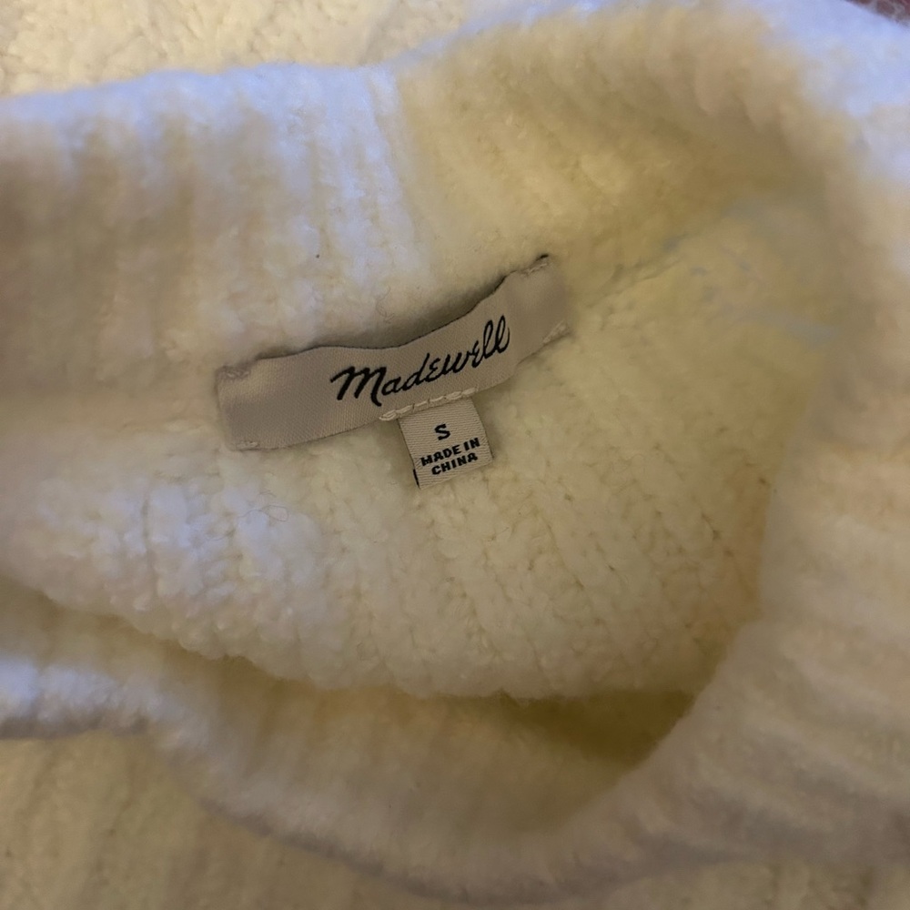 Madewell Ivory Cream Ribbed‎ Knit Sweater | Cozy Soft Minimalist Capsule Staple - Picture 5 of 9